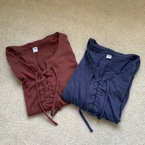 Old Navy lace up shirts